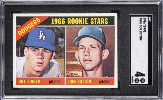 1966 Topps #288 Don Sutton Rookie Card - SGC VG-EX 4